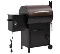 vidaXL Barbacoa de pellets con chimenea – Ahumador 6 en 1, hierro negro 104 cm