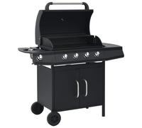vidaXL Barbacoa grill de gas 4+1 quemadores negro