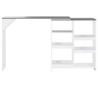 vidaXL Barra con estante móvil, color blanco, 138x39x110 cm