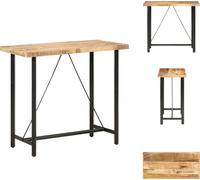 vidaXL Barra/Mesa alta de 120x58x107 cm, madera de mango rústica - Mesas de comedor