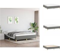 vidaXL Base de cama con somier, color gris oscuro, 160x200 cm, tapizada en tela - Camas y estructuras de cama