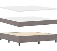 vidaXL Base de cama con somier, color taupe, 180 x 200 cm, tapizada en tela y con estructura de madera
