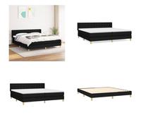 vidaXL Base de cama con somier y colchón, color negro, 180x200 cm, tapizado en tela - Base de cama con somier - Camas con somier - Cama - Muebles de dormitorio