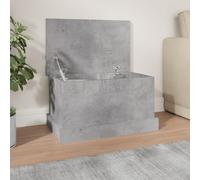 vidaXL Baúl almacenaje Madera contrachapada Gris hormigón 50x30x28 cm, Caja de almacenaje, Cofre de Herramientas, arcón de almacenaje