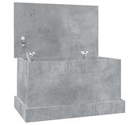 vidaXL Baúl de almacenaje Madera contrachapada Gris hormigón 50x30x28 cm