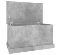 vidaXL Baúl de almacenaje Madera contrachapada Gris hormigón 70x40x38 cm
