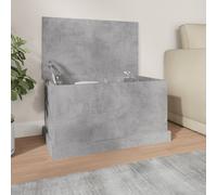 vidaXL Baúl almacenaje Madera contrachapada Gris hormigón 70x40x38 cm, Caja de almacenaje, Cofre de Herramientas, arcón de almacenaje