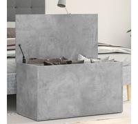 vidaXL Baúl almacenaje madera contrachapada gris hormigón 84x42x46 cm
