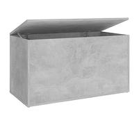 vidaXL Baúl almacenaje madera contrachapada gris hormigón 84x42x46 cm