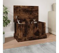vidaXL Baúl almacenaje madera contrachapada roble ahumado 50x30x28 cm