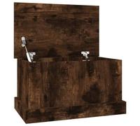 vidaXL Baúl de almacenaje en madera contrachapada Roble ahumado 50x30x28 cm