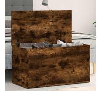 vidaXL Baúl almacenaje madera contrachapada roble ahumado 84x42x46 cm