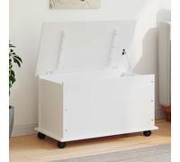vidaXL Baúl almacenaje ruedas ALTA madera maciza blanco 73x39,5x43 cm