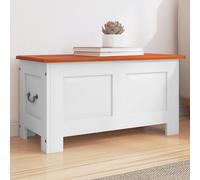 vidaXL Baúl de almacenaje con tapa madera de acacia marrón y blanco