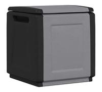 vidaXL Baúl de almacenaje jardín gris oscuro y negro 130 L 54x53x57 cm