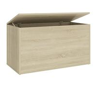 vidaXL Baúl de almacenaje madera contrachapada color roble 84x42x46cm