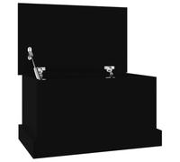 vidaXL Baúl de almacenaje madera contrachapada negro 50x30x28 cm