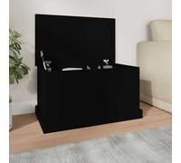 vidaXL Baúl de almacenaje en madera contrachapada negro 70x40x38 cm