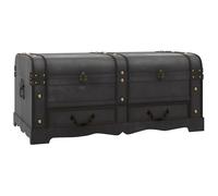 vidaXL Cofre de almacenaje Estilo antiguo de madera Grande Mesa de centro Negro