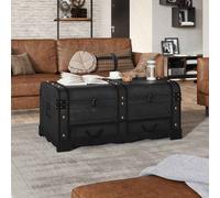 vidaXL Baúl de almacenaje madera grande negro