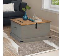 vidaXL Baúl de almacenamiento HALDEN gris 91x91x47 cm madera maciza