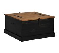 vidaXL Baúl de almacenamiento Halden Negro 91x91x47 cm Madera maciza