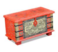 vidaXL Baúl de almacenamiento de madera de mango 80x40x45 cm Rojo