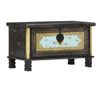 vidaXL Baúl de almacenamiento madera de mango negro 80x40x45 cm