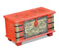 vidaXL Baúl de almacenamiento madera de mango rojo 80x40x45 cm