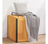 vidaXL Baúl de cojines jardín madera maciza acacia acero 45x45x45/53cm