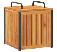 vidaXL Baúl de cojines jardín madera maciza acacia acero 45x45x45/53cm