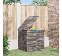 vidaXL Baúl de cojines para jardín de ratán PE 100x97,5x104 cm en color Marrón/Negro/Gris | acolchados duraderos para sofás de jardín terraza exterior