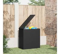 vidaXL Baúl de cojines para jardín de ratán PE negro 100x49x103,5 cm