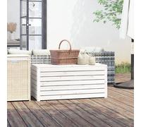 vidaXL Baúl de jardín madera maciza de pino blanco 101x50,5x46,5 cm