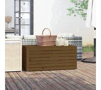 vidaXL Baúl de jardín madera maciza pino marrón miel 101x50,5x46,5 cm