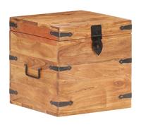 vidaXL Baúl de madera maciza de acacia 40x40x40 cm en color Marrón claro/Marrón oscuro