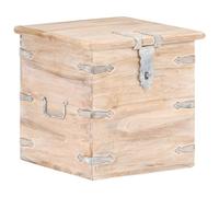 vidaXL Baúl de madera maciza de acacia 40x40x40 cm en color Marrón claro/Marrón oscuro