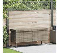 vidaXL Baúl jardín con Ruedas Gris Claro 160x55x75 cm ratán sintético