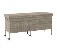 vidaXL Baúl jardín con Ruedas Gris Claro 160x55x75 cm ratán sintético