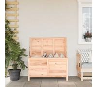 vidaXL Baúl para cojines de jardín madera maciza abeto 99x50x56,5 cm
