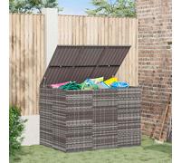 vidaXL Baúl para cojines de jardín ratán PE gris 145x100x103 cm