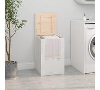 vidaXL Baúl para la colada madera maciza de pino blanco 44x44x66 cm