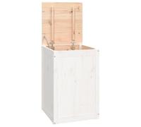 vidaXL Baúl para la Colada Madera Maciza de Pino Blanco 44x44x66 cm, cajón para la Colada, Cubo para la Colada, baúl para la Colada con Tapa
