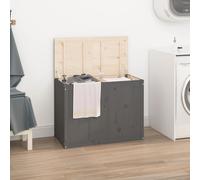 vidaXL Baúl para la colada madera maciza de pino gris 88,5x44x66 cm