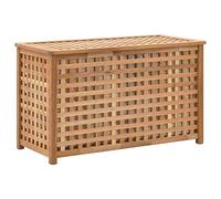vidaXL Baúl para la ropa sucia madera maciza nogal 77,5x37,5x46,5 cm