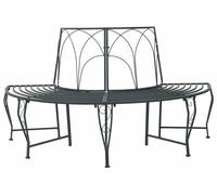 vidaXL Baumbank, 4 plazas, 160 x 80 x 89 cm, acero, color gris plateado