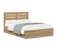 vidaXL Bed Frame with Storage and Headboard Artisan Oak 120 x 200 cm