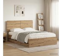 vidaXL Bed Frame with Storage and Headboard Artisan Oak 120 x 200 cm