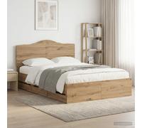 vidaXL Bed Frame with Storage and Headboard Artisan Oak 160 x 200 cm