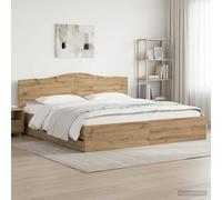 vidaXL Bed Frame with Storage and Headboard Artisan Oak 180 x 200 cm
